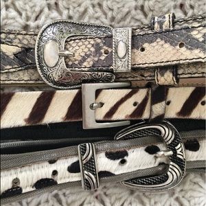 Animal print belts set of 3